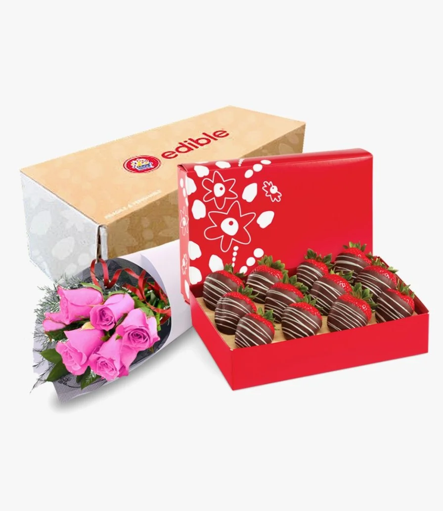 Lovely Swizzle Berries & Flowers Box by Edible Arrangements