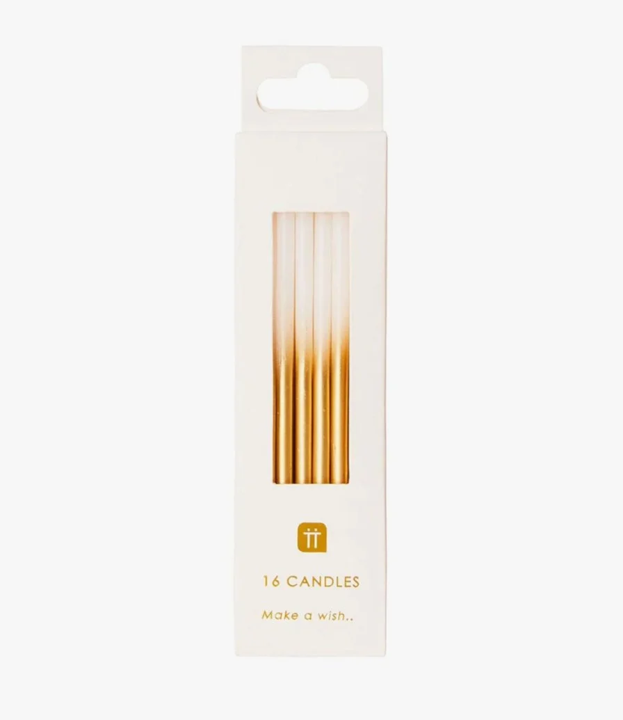EID Luxe Gold Ombre Candle, 10Cm, 16Pk