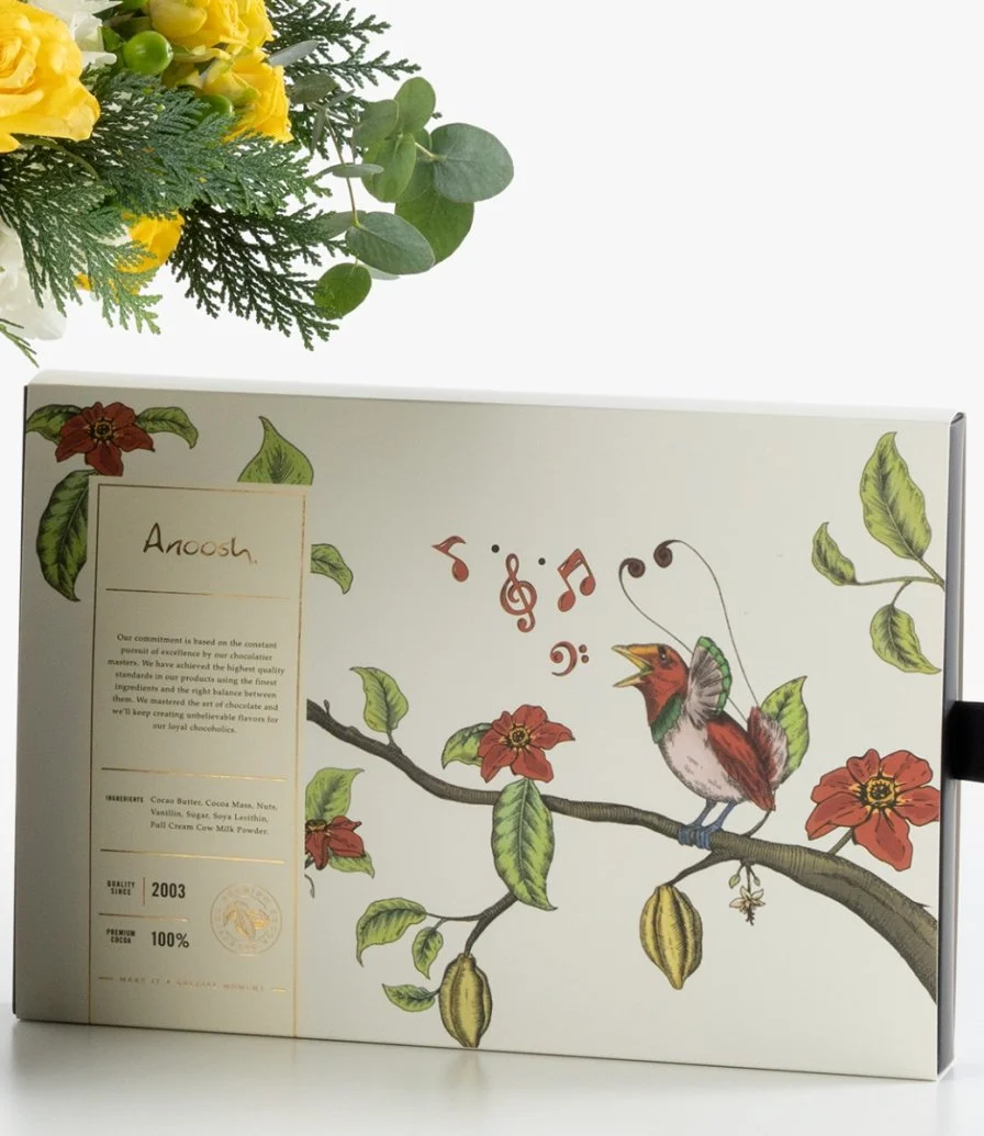 Luxury Flower Arrangement & Belgian Chocolate by Anoosh Bundle