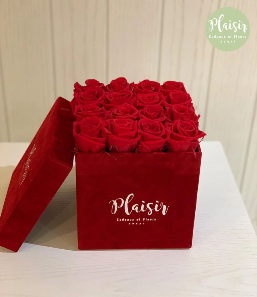 Luxury Long Life Red Rose Box By Plaisir