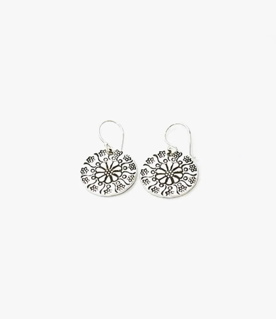 Mandala Silver Earrings by B Star