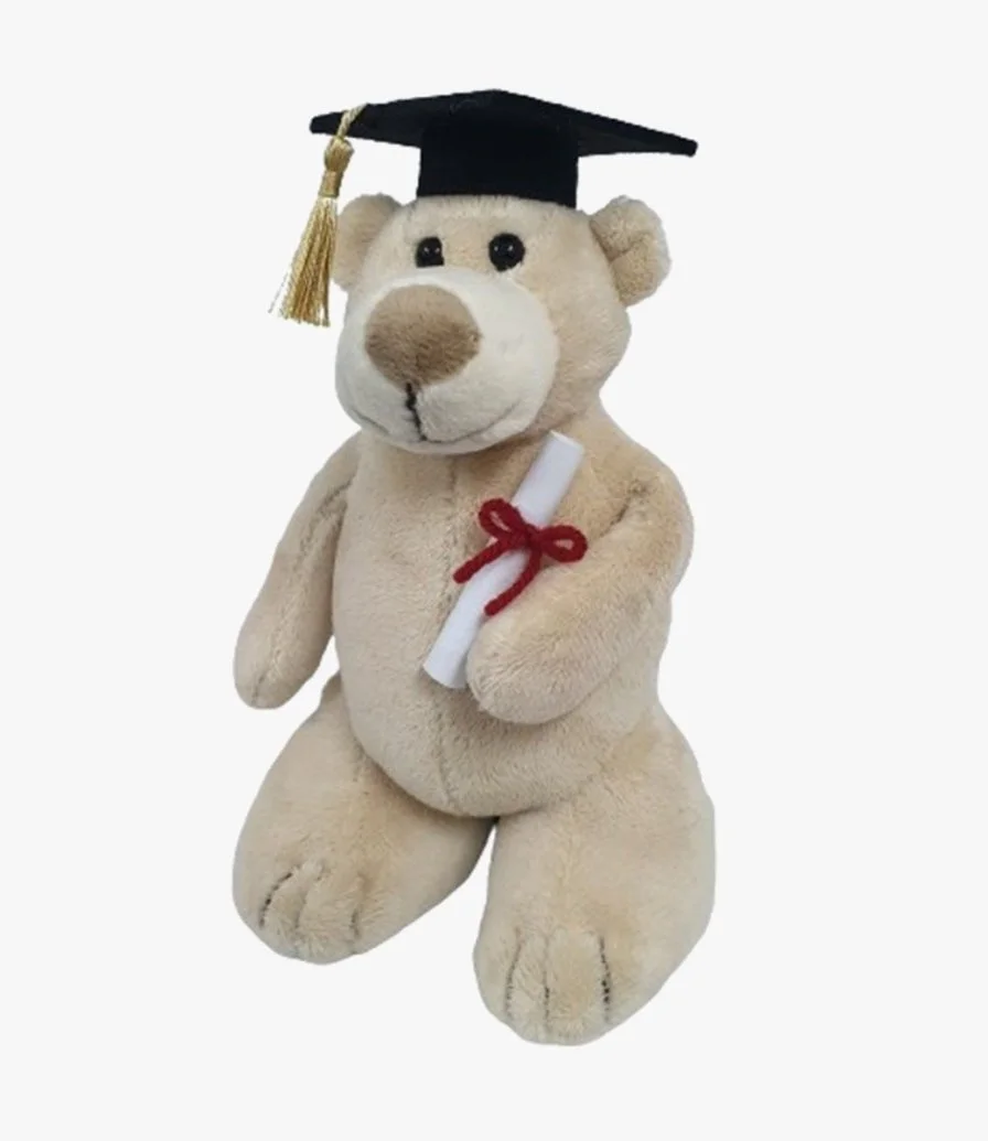 Mascot Bear with Graduation Hat and Diploma by Fay Lawson