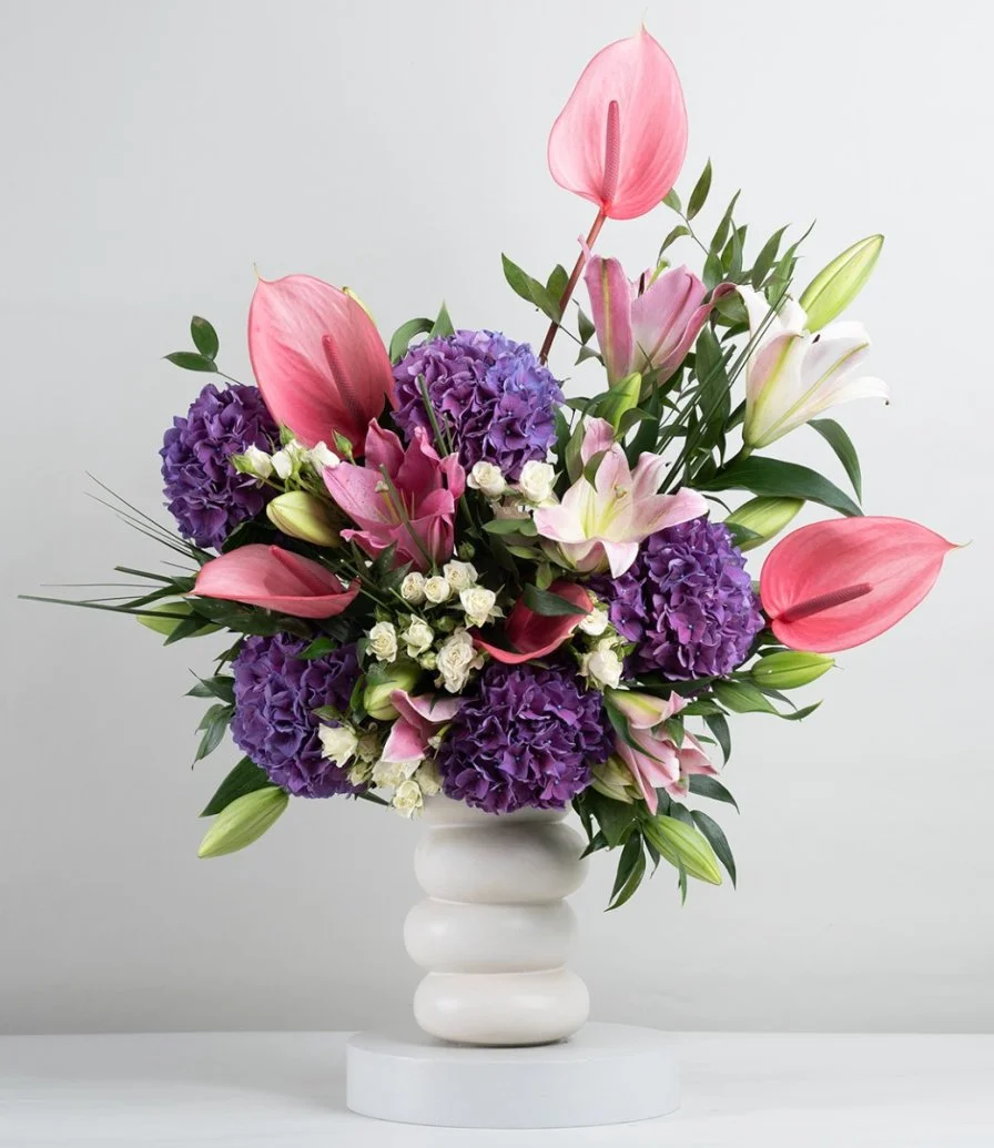 Mauve Hydrangea Flower Arrangement