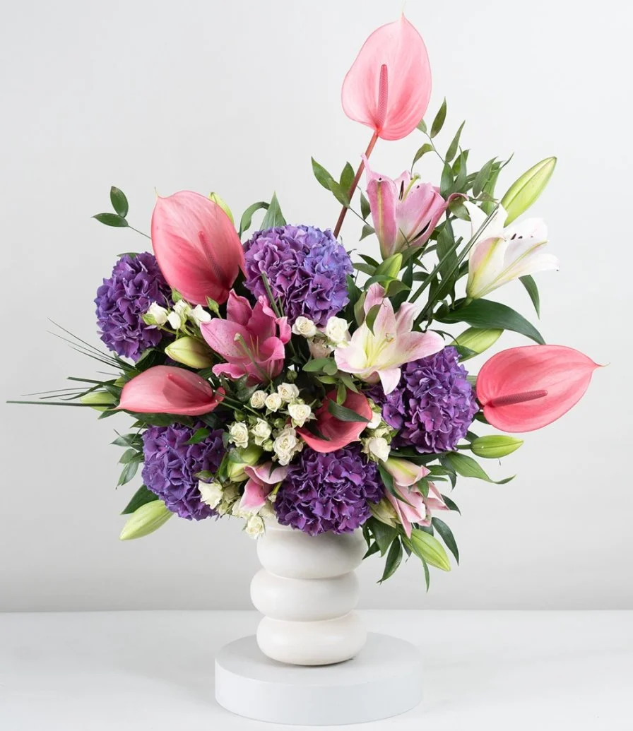 Mauve Hydrangea Flower Arrangement