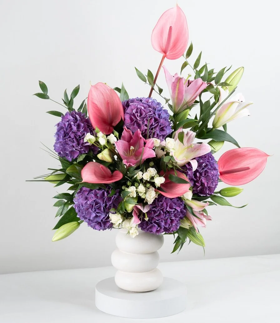 Mauve Hydrangea Flower Arrangement