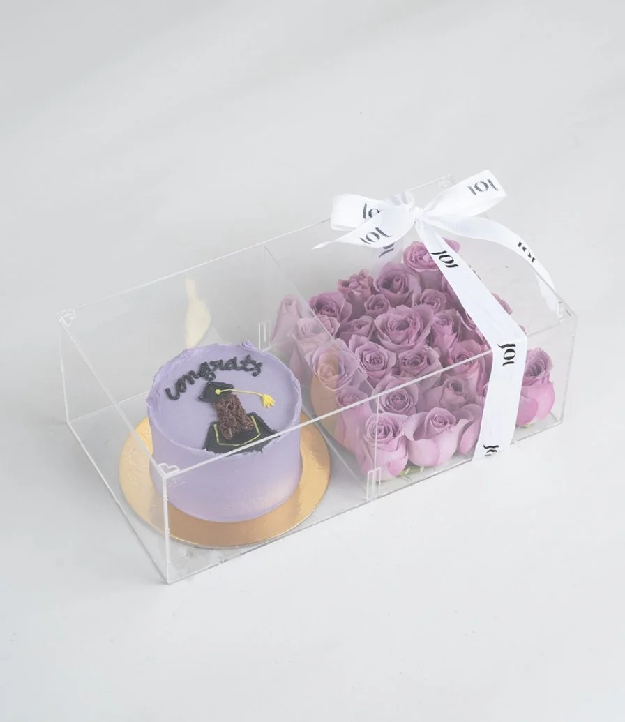 Mauve Roses and a graduation cake Bundle