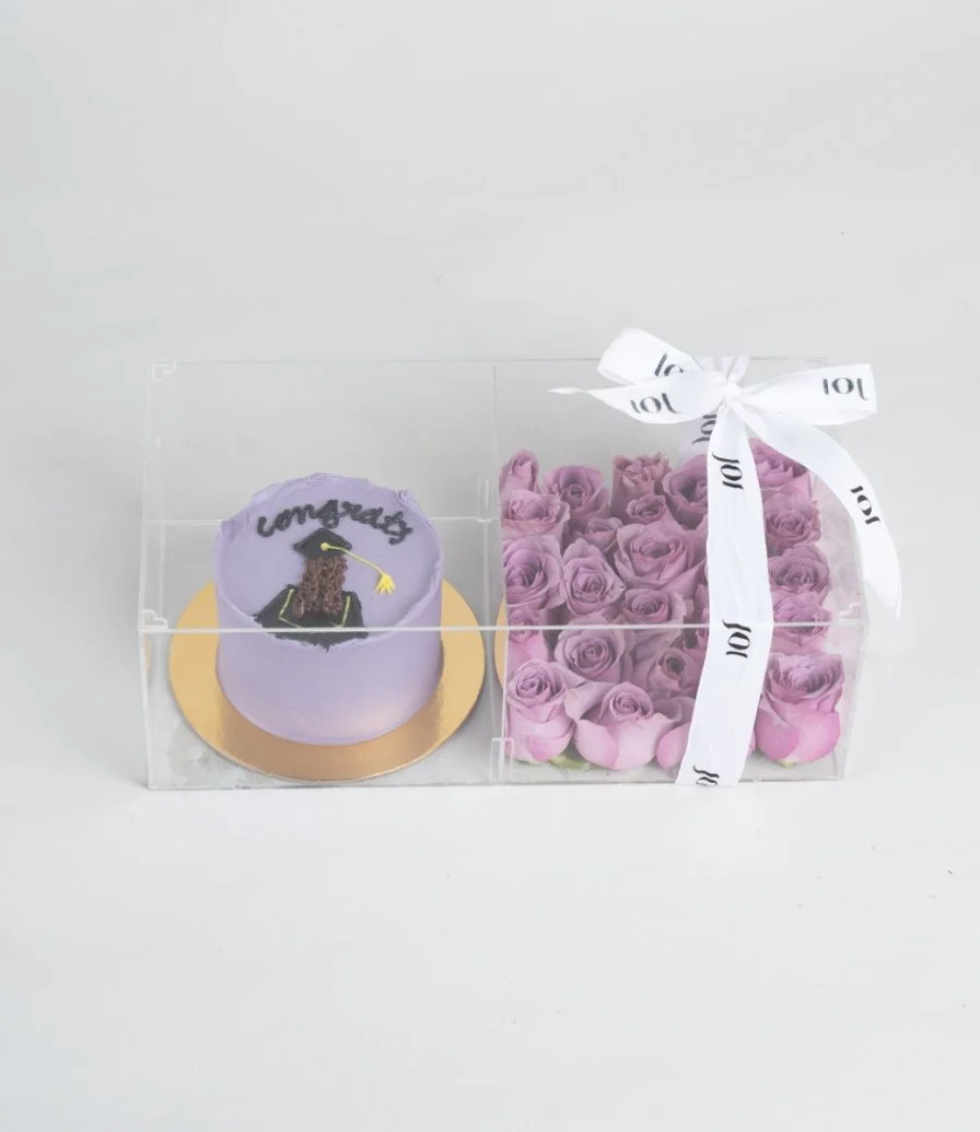 Mauve Roses and a graduation cake Bundle