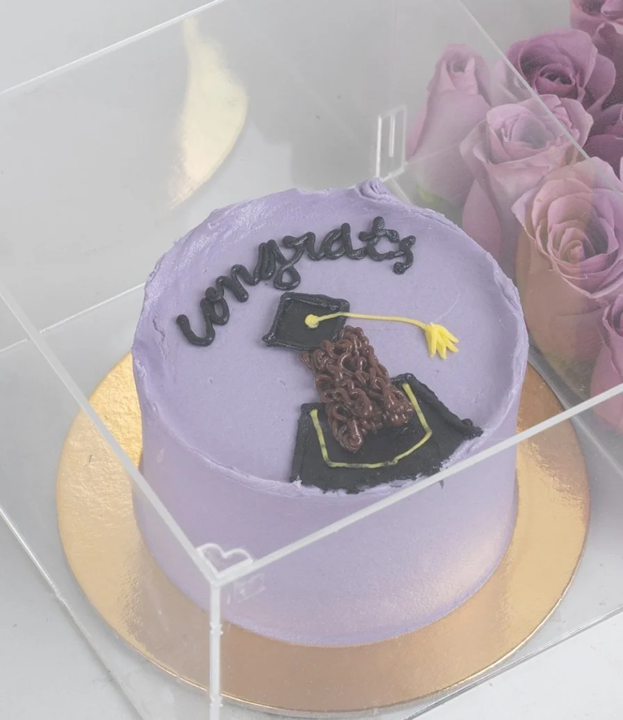 Mauve Roses and a graduation cake Bundle