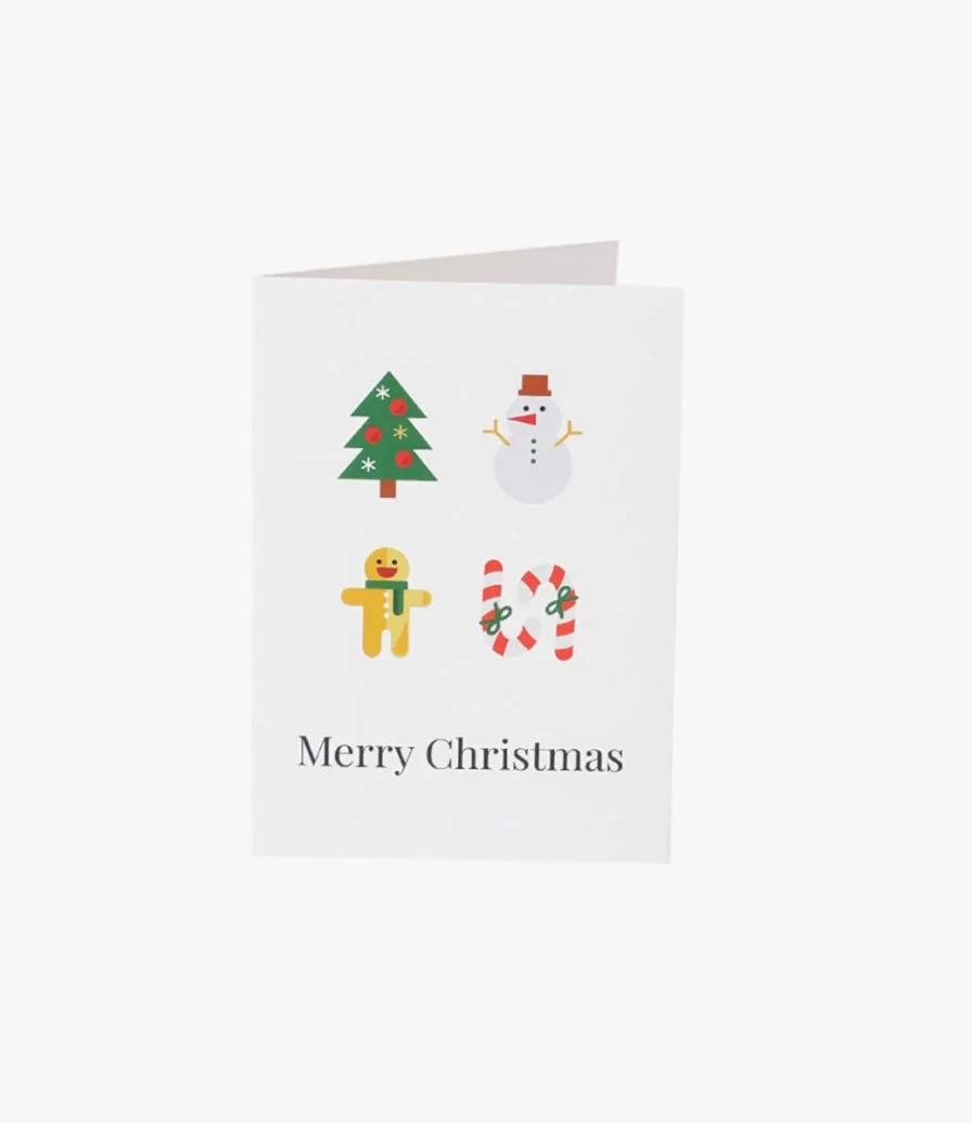 Merry Christmas Icons Greeting Card