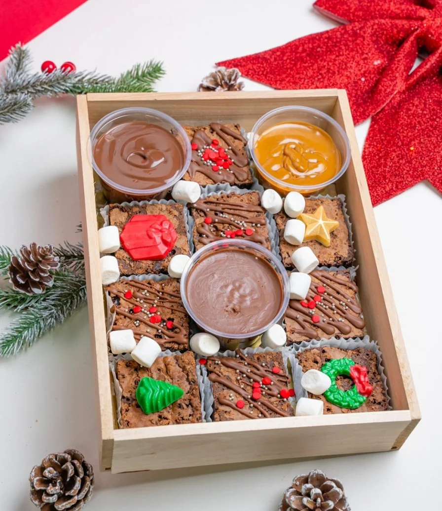 Merry Smores Christmas Brownie Platter by Oh Fudge