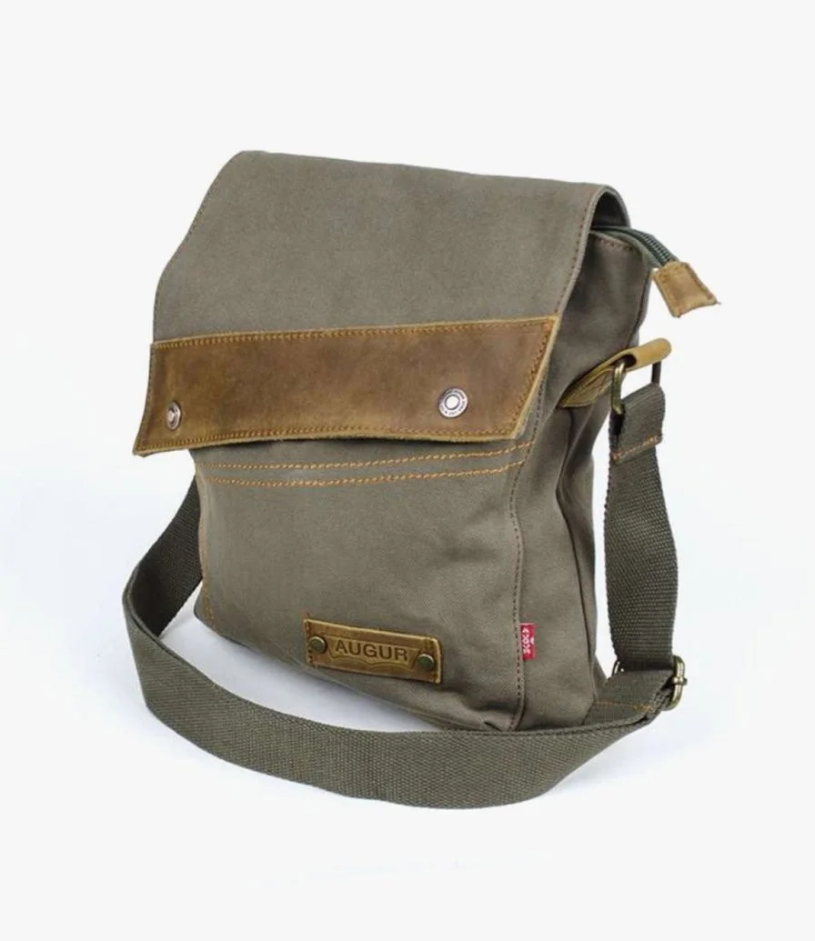 Messenger Bag Canvas with Genuine Leather by Mecal