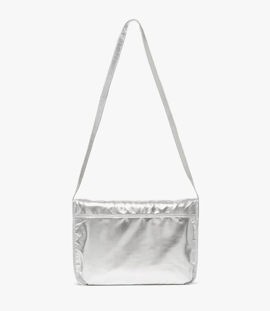 Metallic Silver Laptop Bag by bando