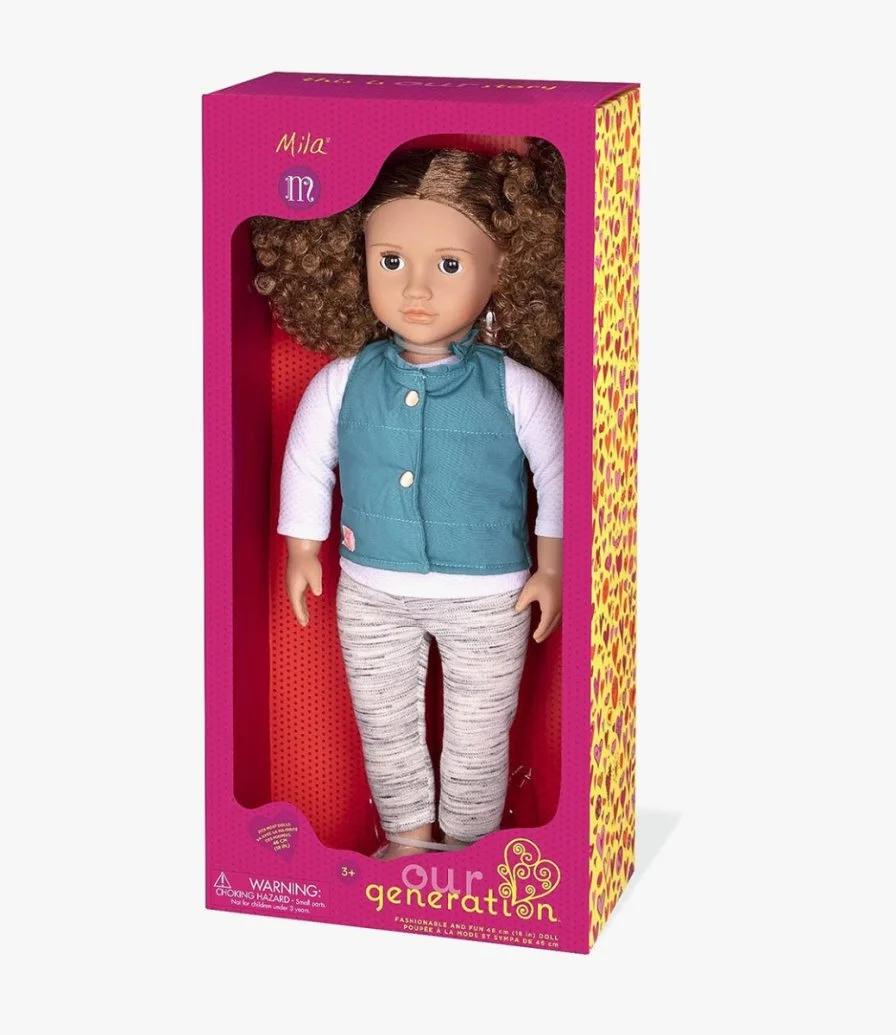 Mila Doll with Frilly Vest by Our Generation