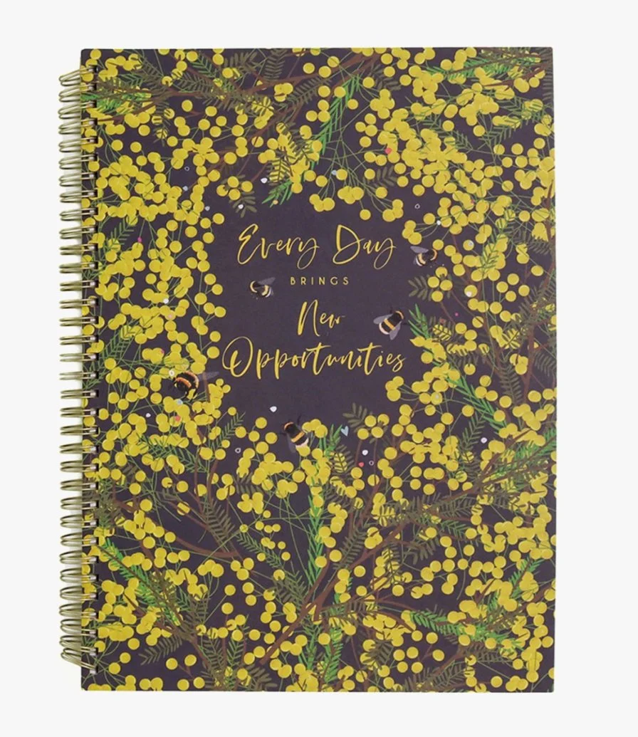 Mimosa Spiral A4 Notebook by Belly Button