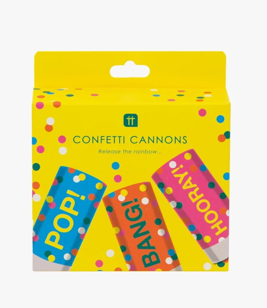 Mini Rainbow Confetti Cannons - 3 Pack by Talking Tables