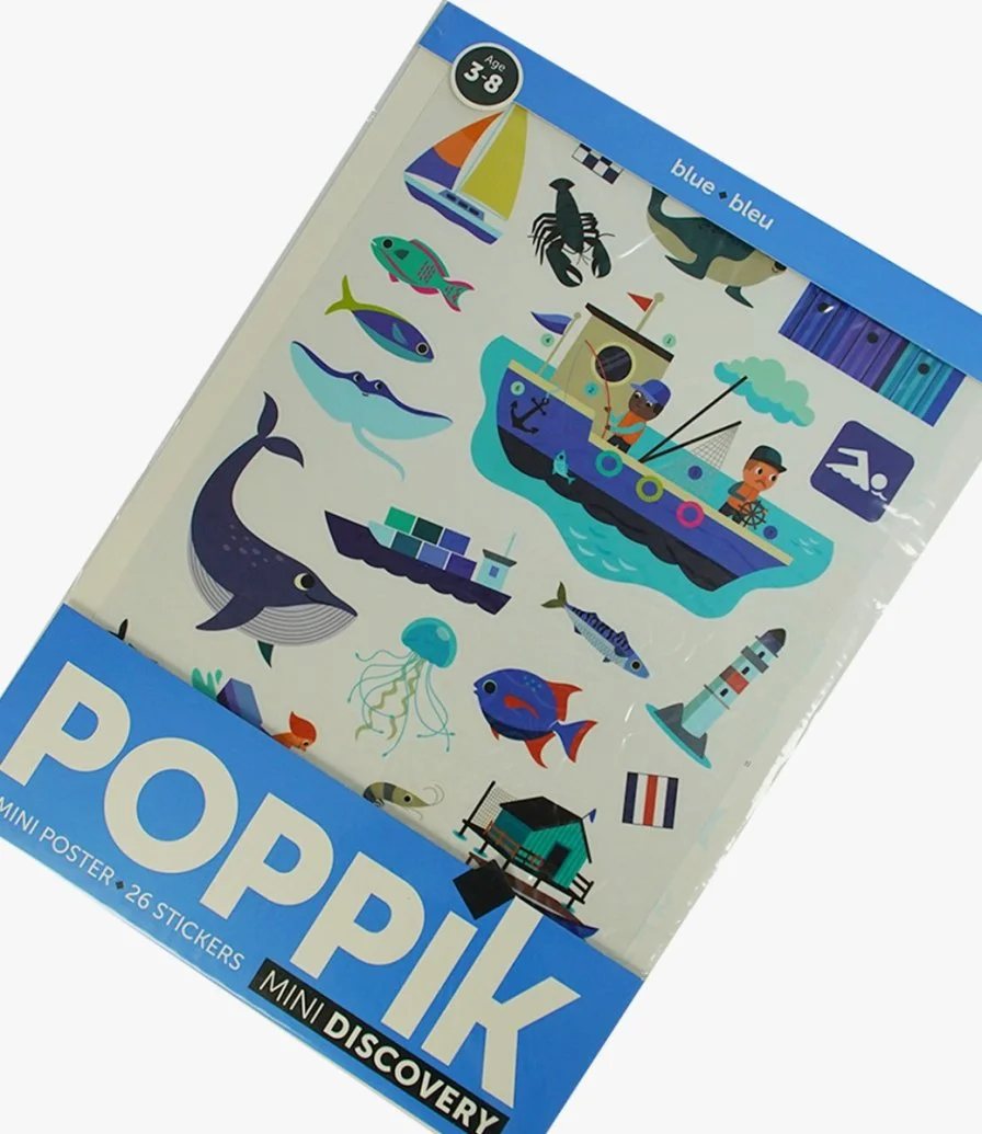 Mini Sticker Poster - Learning Colours - (Blue) by Poppik