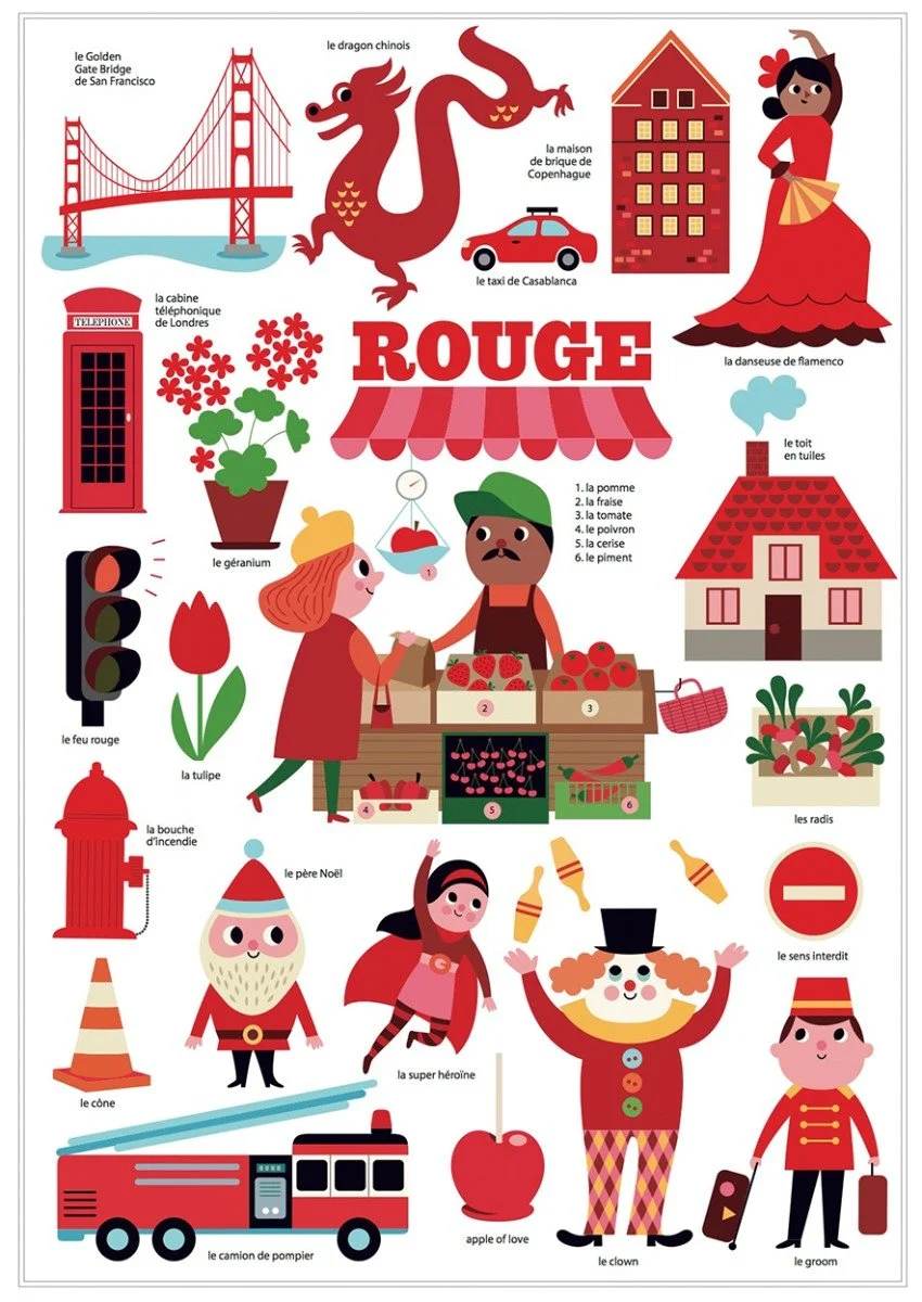 Mini Sticker Poster - Learning Colours (Red) By Poppik