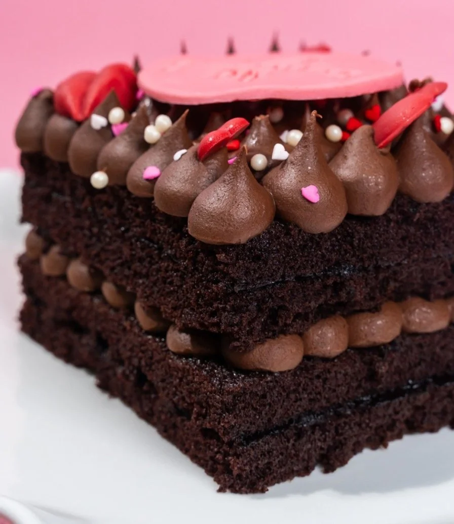 Mini Valentine's Chocolate Fudge Cake  by Oh Fudge