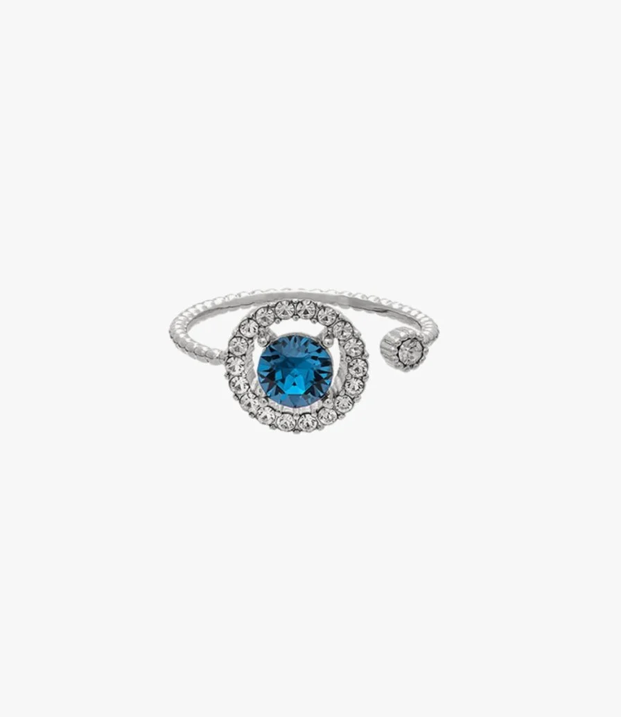 Miss Miranda Ring- Silver Blue By Lily & Rose