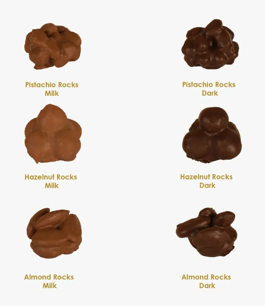 مزيج صخور خالي من السكر وسط 24 قطعة من شوكولاتيير
