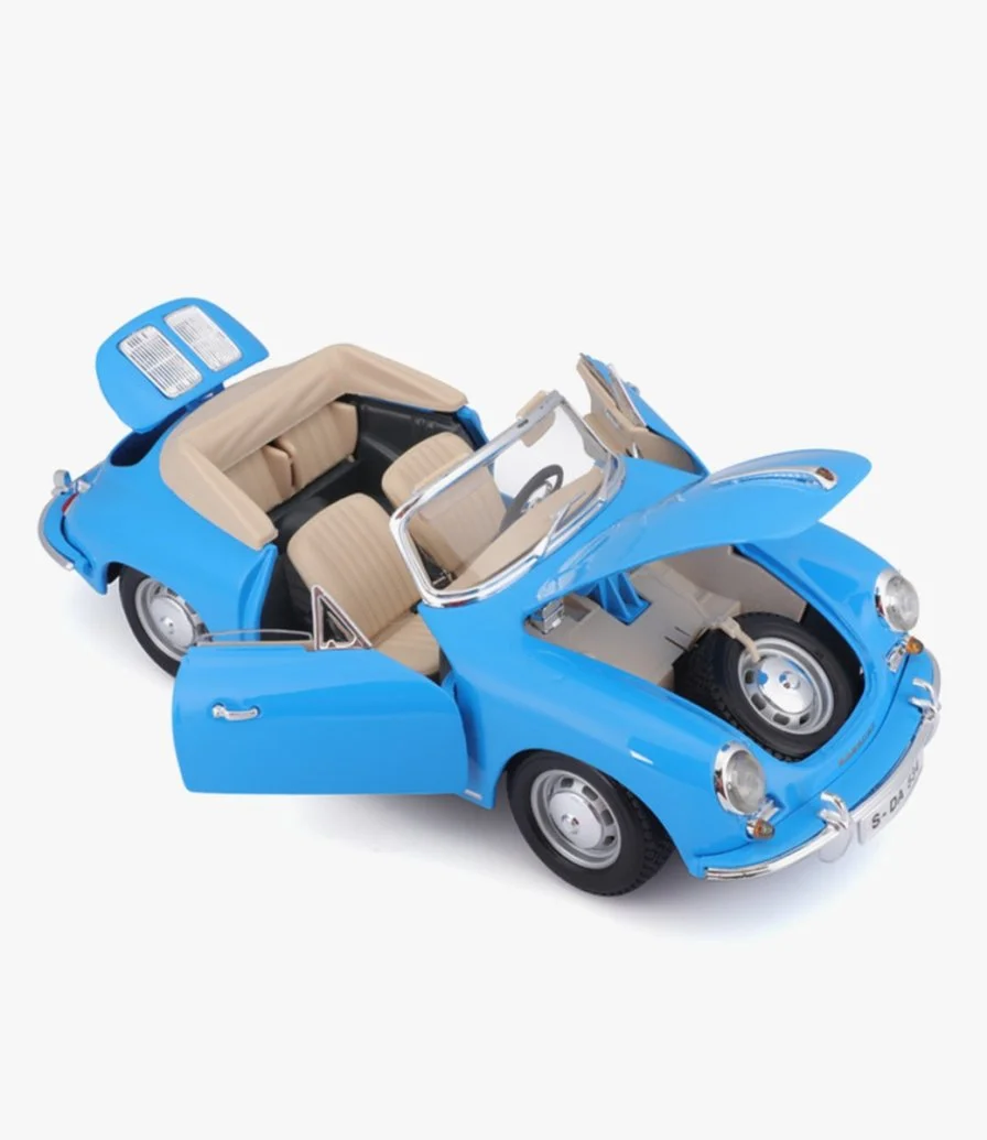 Model Car 1961 Porsche 356B Cabriolet Convertible Blue Die-cast Car