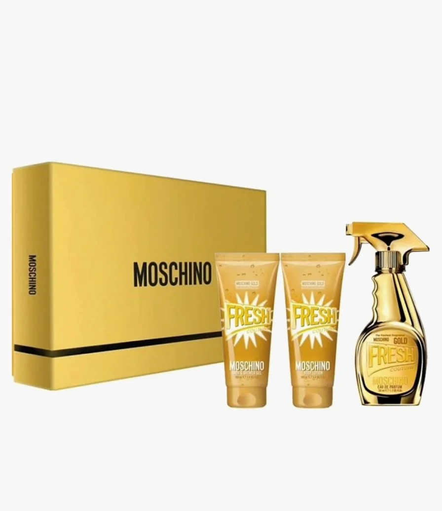 Moschino Fresh Couture Gold Gift Set (EDP 100 ml + Body Lotion 100 ml + Shower Gel 100 ml) 