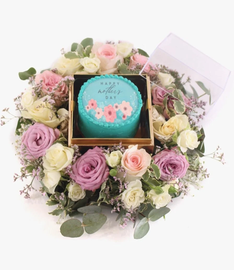 Mother's Day Flower and Cake Bundle by Cake Flake