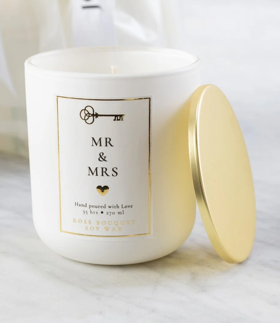 Mr & Mrs Flowers, Chocolate and Candle Bundle