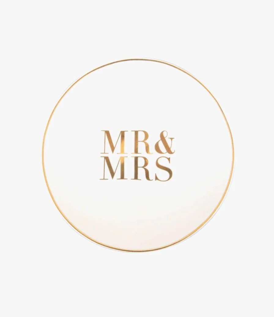 Mr & Mrs Trinket Dish - Ivory & Gold  By Cristina Re