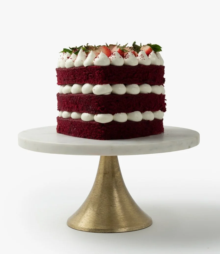 Naked Heart Shape Red Velvet Cake by Cake Social