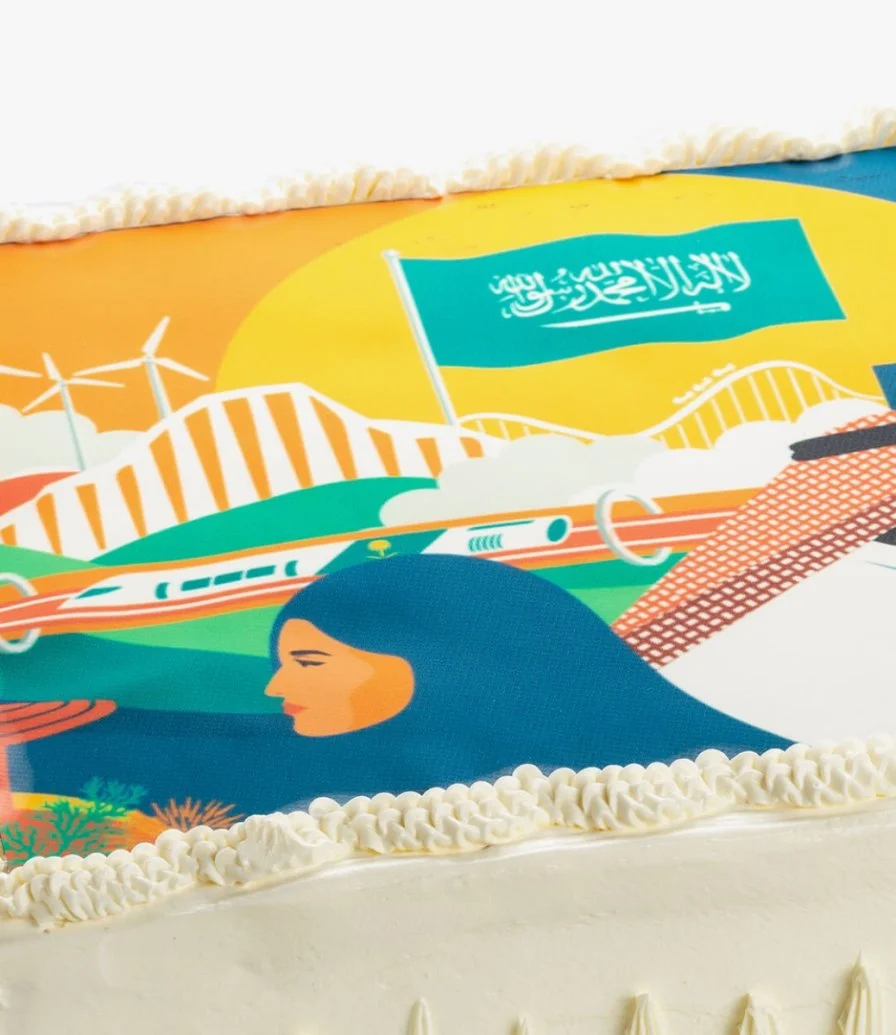 National Day cake with Saudi Themed Printing