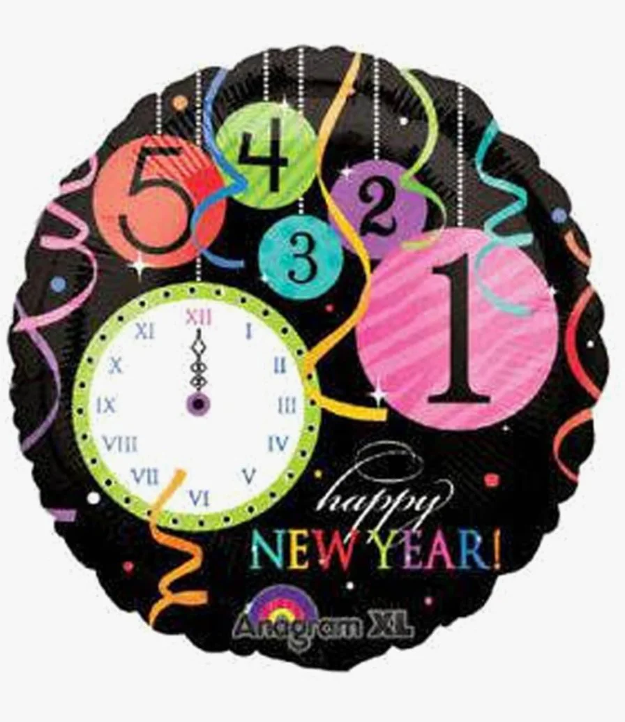 بالون إحتفالات العام الجديد بتصميم ساعة