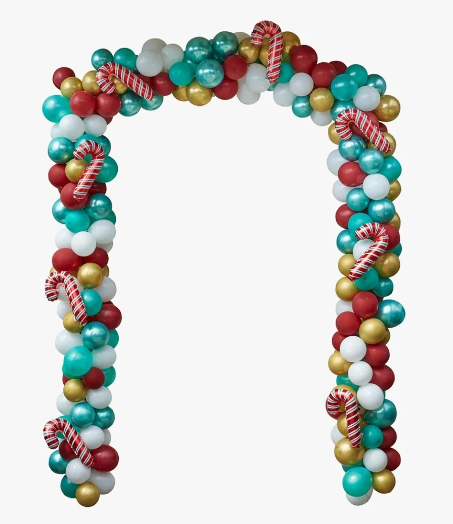 Novelty Candy Cane Christmas Door Balloon Arch Kit by Ginger Ray
