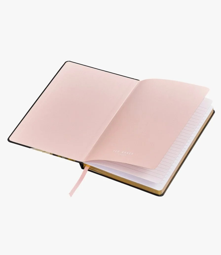 Opal Black Printed A5 Notebook by Ted Baker