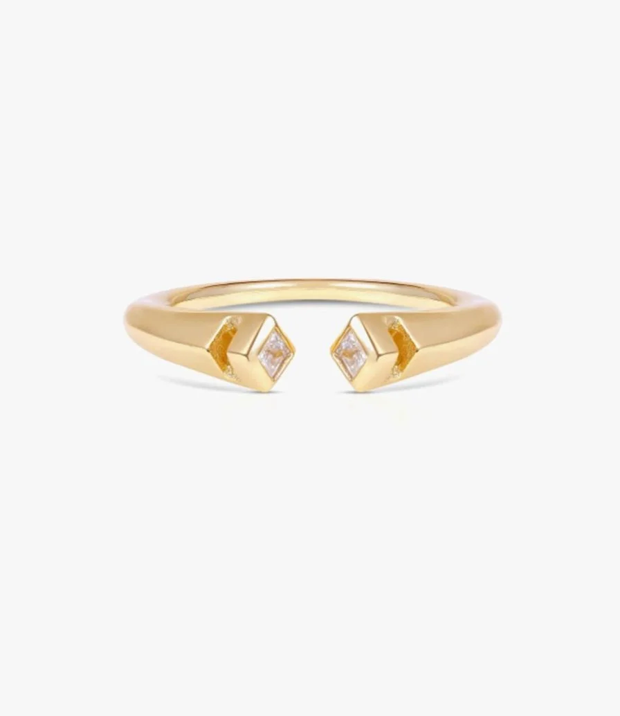 Open Diamond Ring Gold-Vermeil by FLUORITE