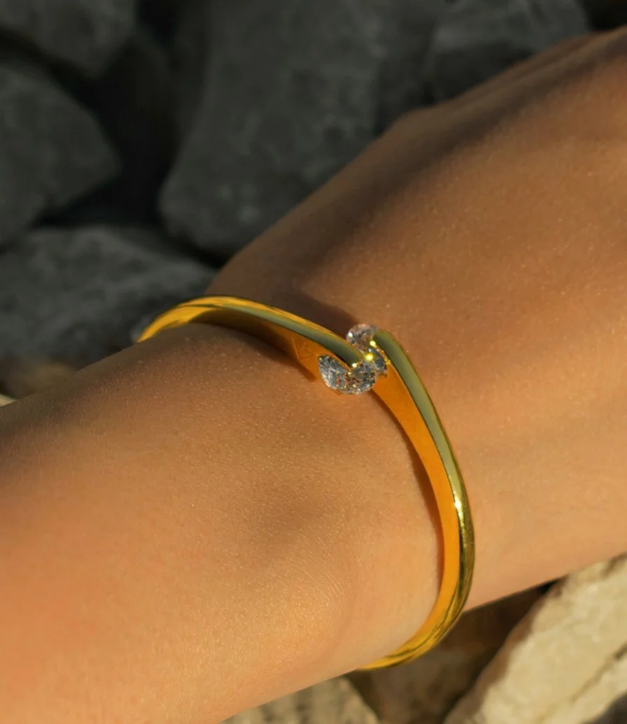 Gold-Plated Open Bangle - Small