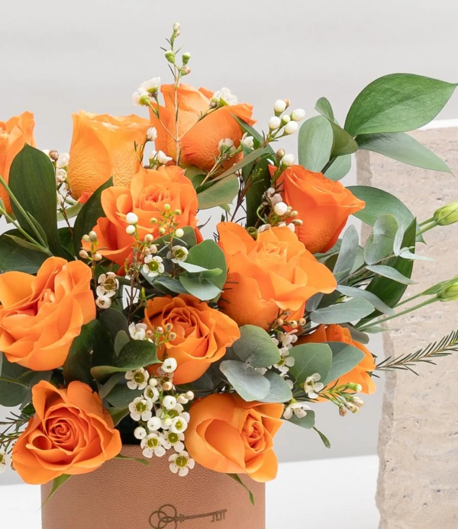 Orange Rose Flower Box