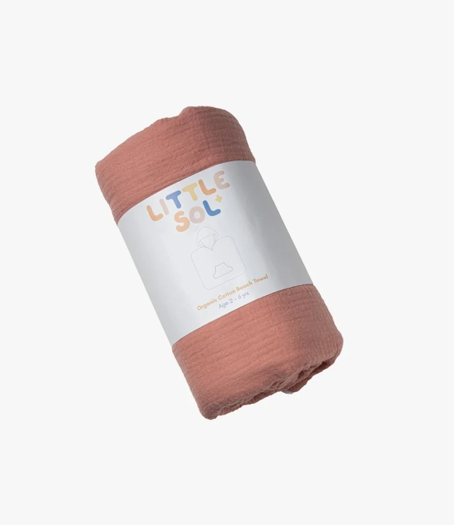 Organic Cotton Beach Towel - Coral Pink by Little Sol+