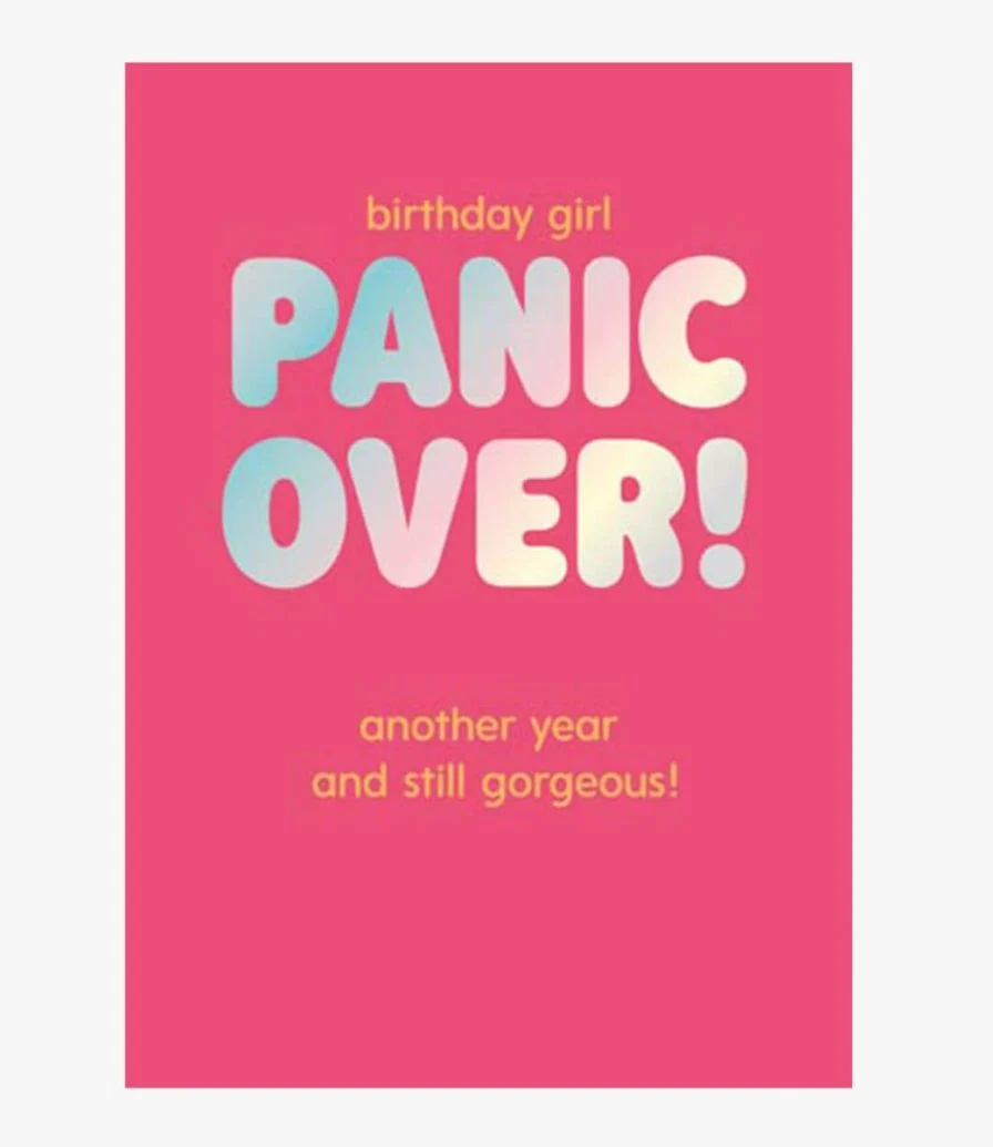 Panic Over Birthday Girl Greeting Card by Fuzzy Duck