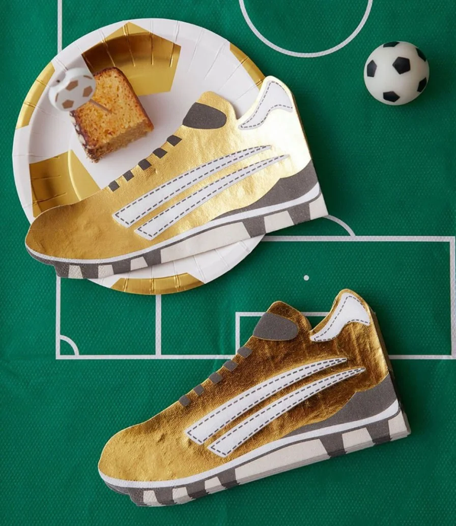 Party Champions Football Boot Shaped Napkin 8pc Pack by Talking Tables
