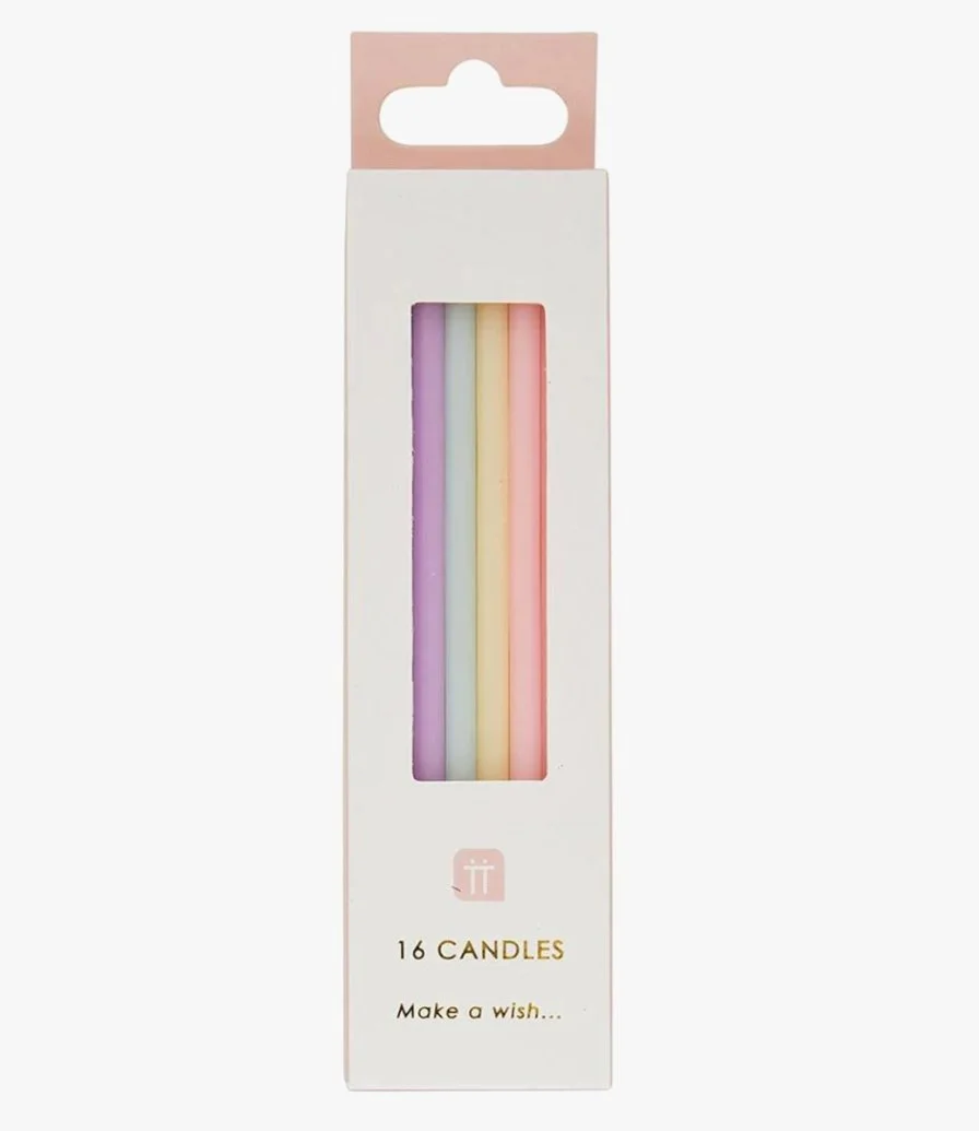 Pastel Candles, 10Cm, (16Pk) by Talking Tables