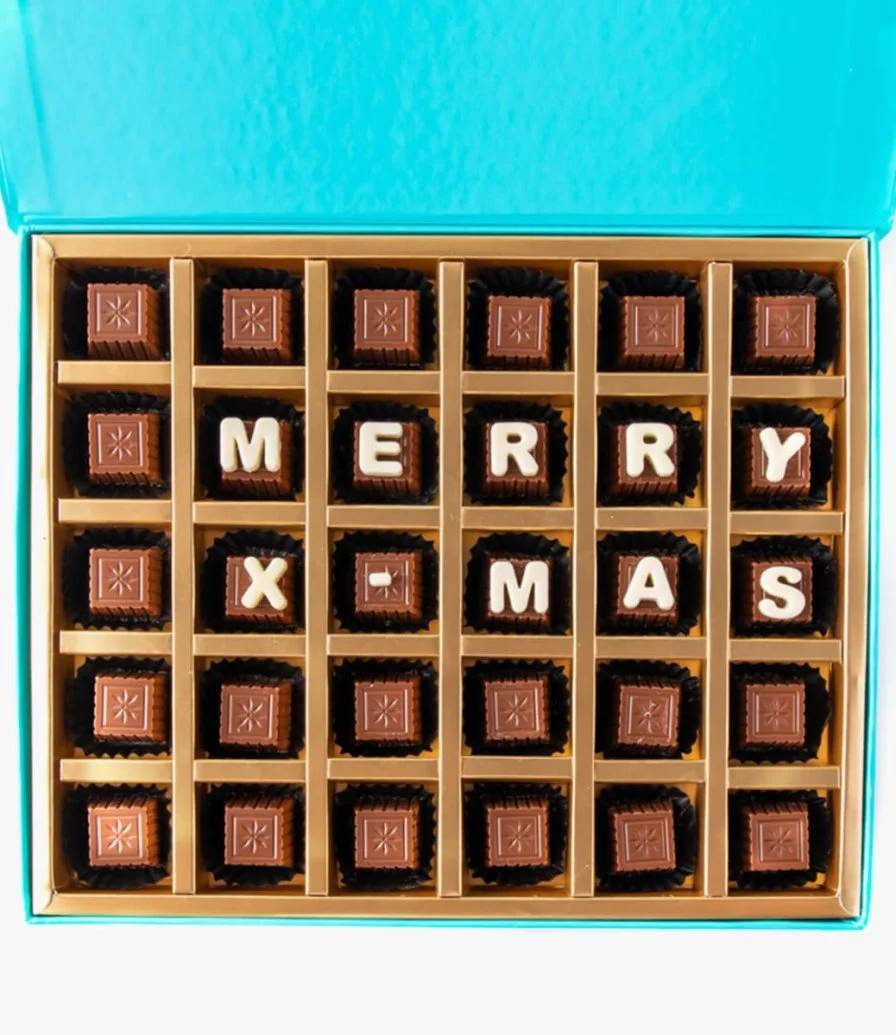 شوكولاتة الكريسماس بحروف مخصصة من إن جيه دي