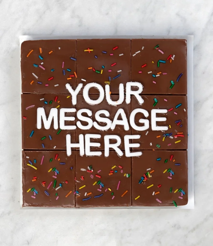 Personalised Funfetti Brownie By Bakery and Co