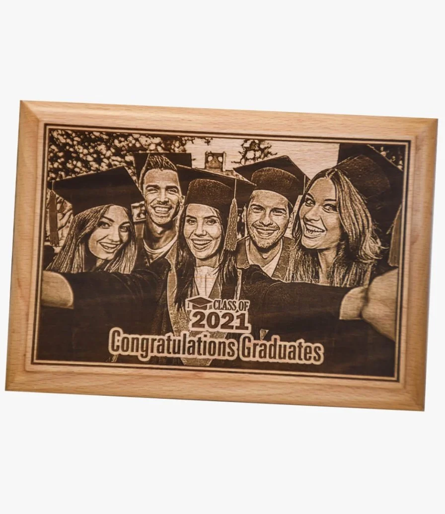 Personalised Graduation Laser engraved Wooden plaque with photo 