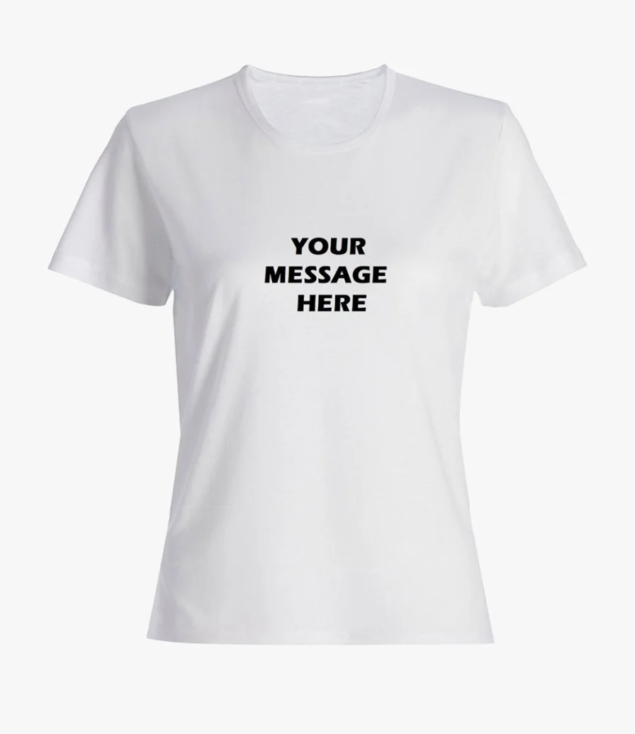 Personalised Ladies White T-shirt - Multiple Colours 