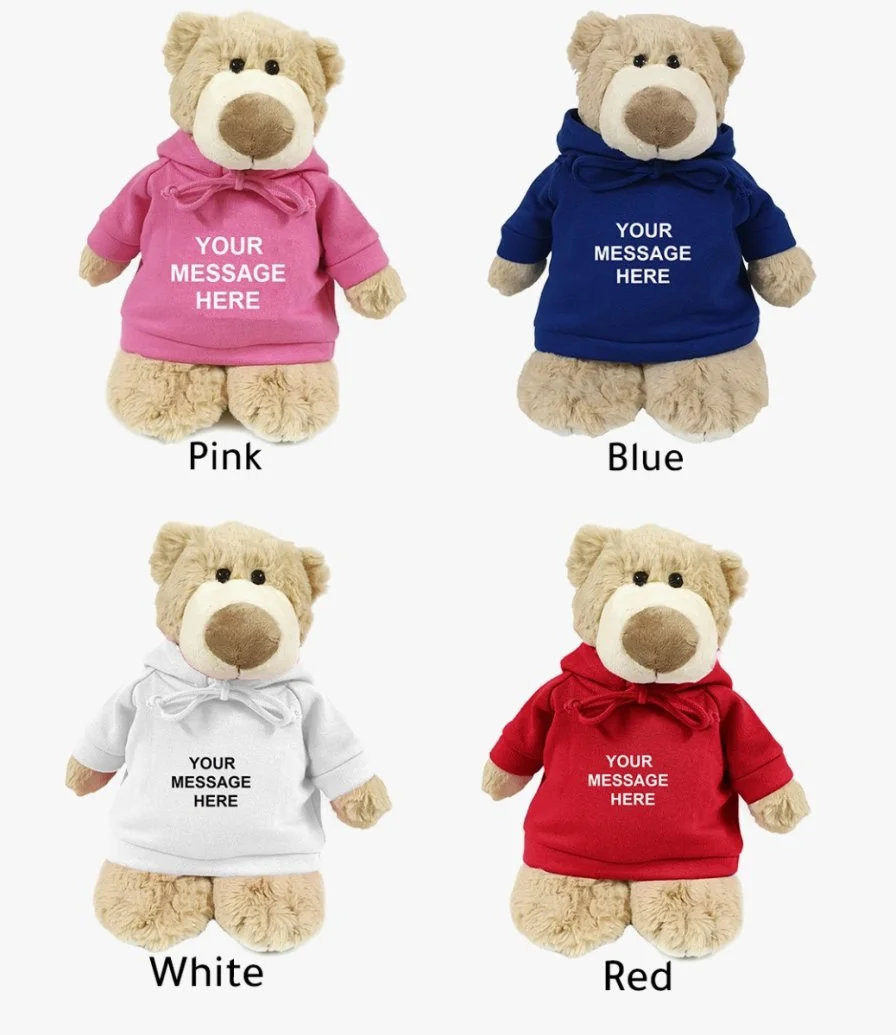 Personalised Mascot Bear With Hoodie - Multiple Colours