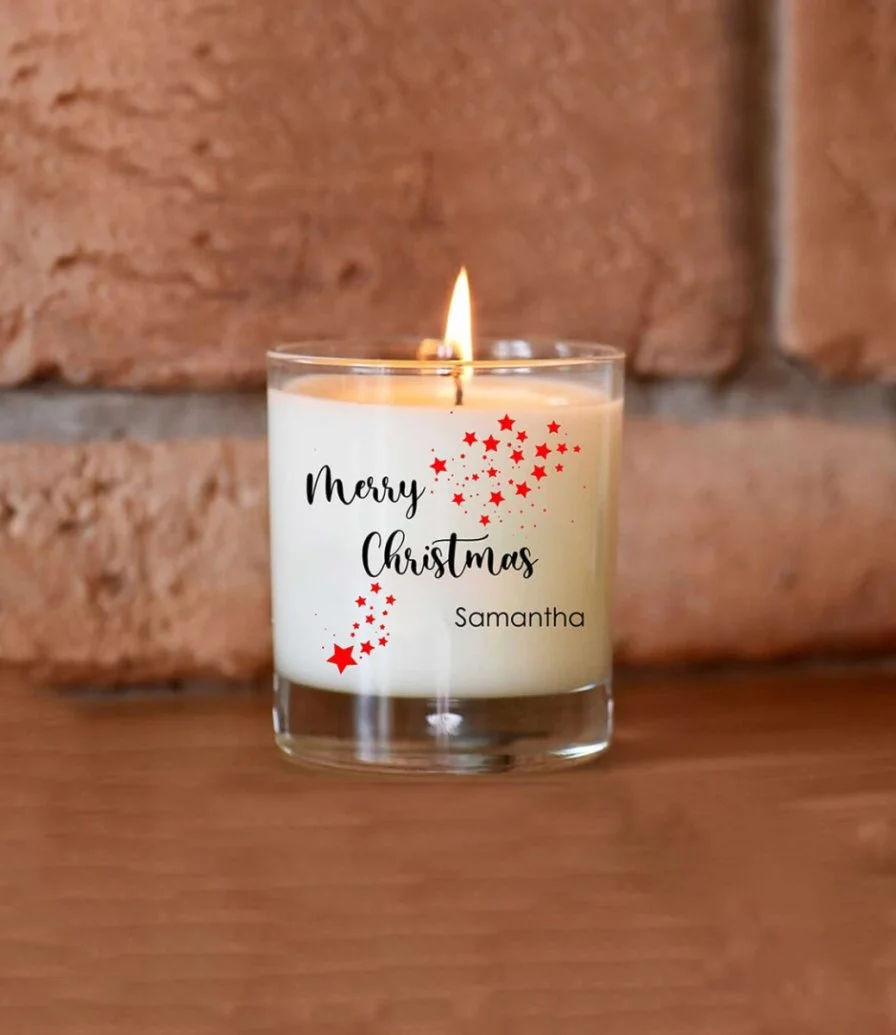 Personalized Christmas Stars Candle