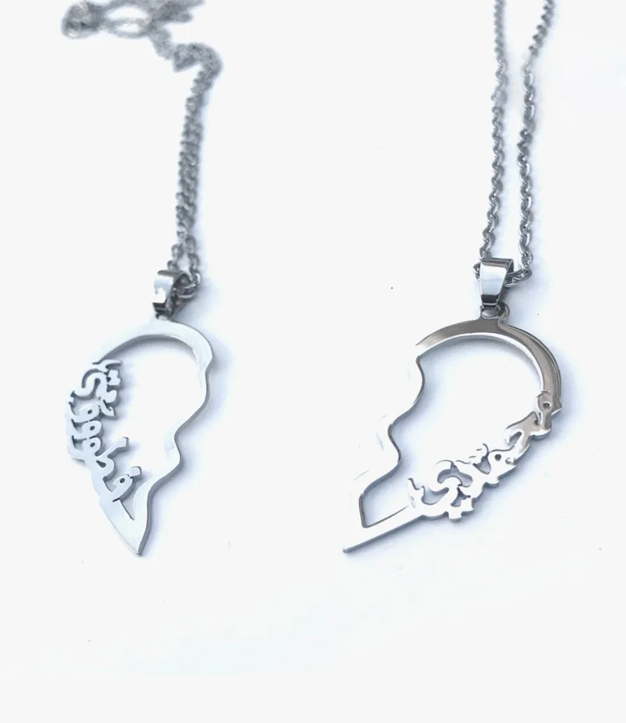 Personalized Heart Necklace for Two