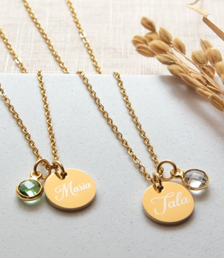 Personalized Mother & Daughter Necklace Set
