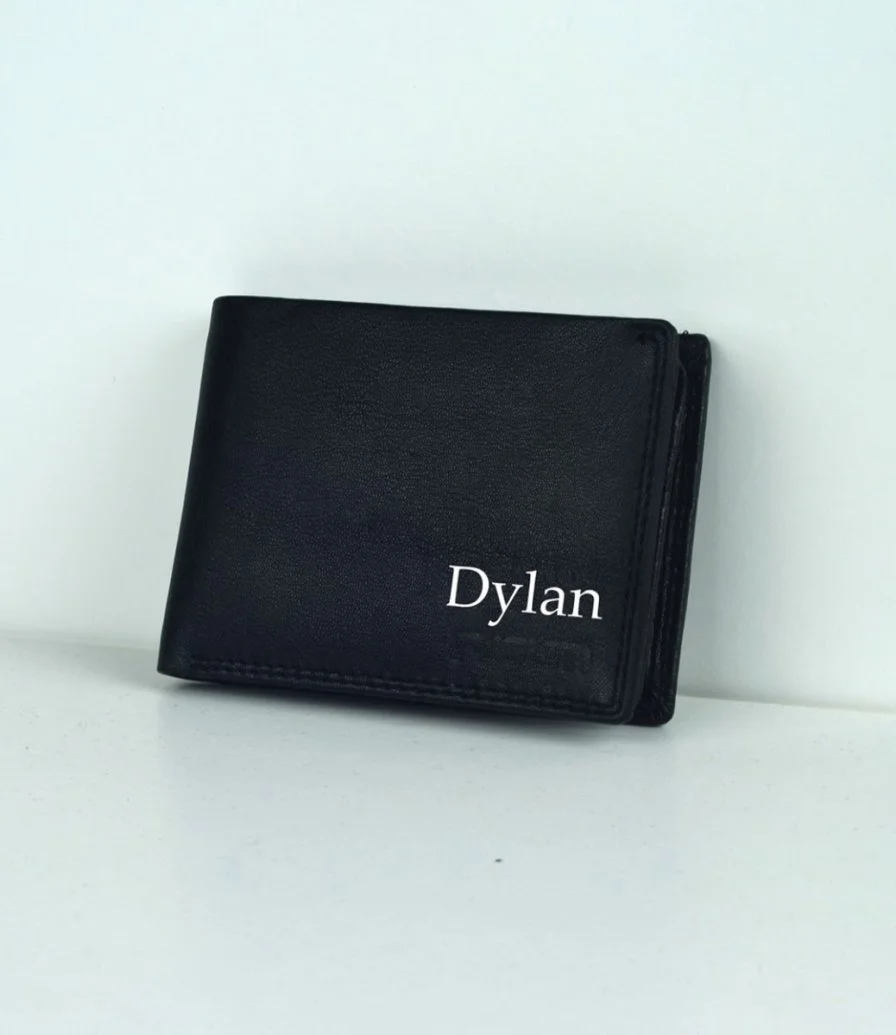 Black Personalized Name Wallet